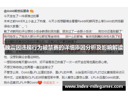 魏震因违规行为被禁赛的详细原因分析及影响解读